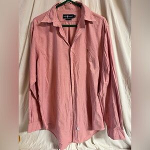 Ralph Lauren Salmon Linen Button Down Oxford 16 1/2 36